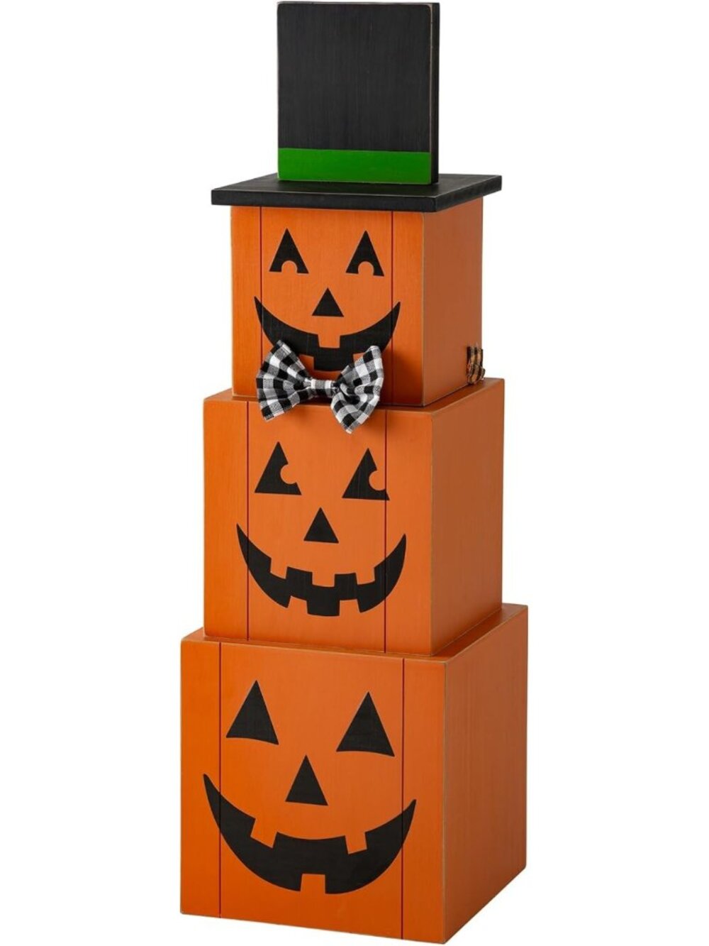 36" Wooden Double-Sided Jack-O-Lantern & Scarecrow Porch Decor - Halloween